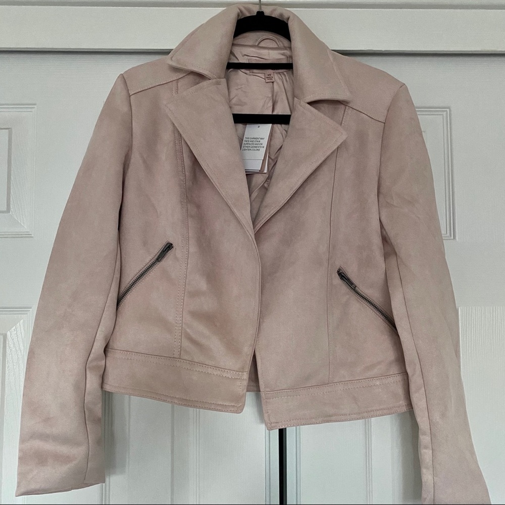 Faux Leather suede rose jacket